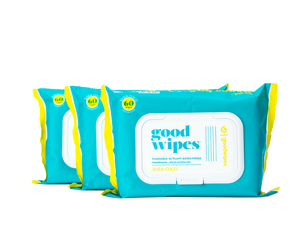 60ct Flushable Wipes 3 Pack Goodwipes