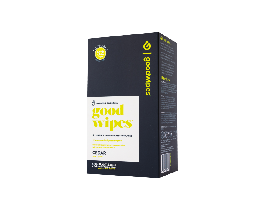 below the belt® goodwipes, Singles - Cedar - 32 Pack